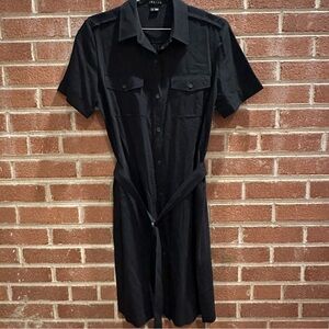 Theory Black Midi Shirt Dress